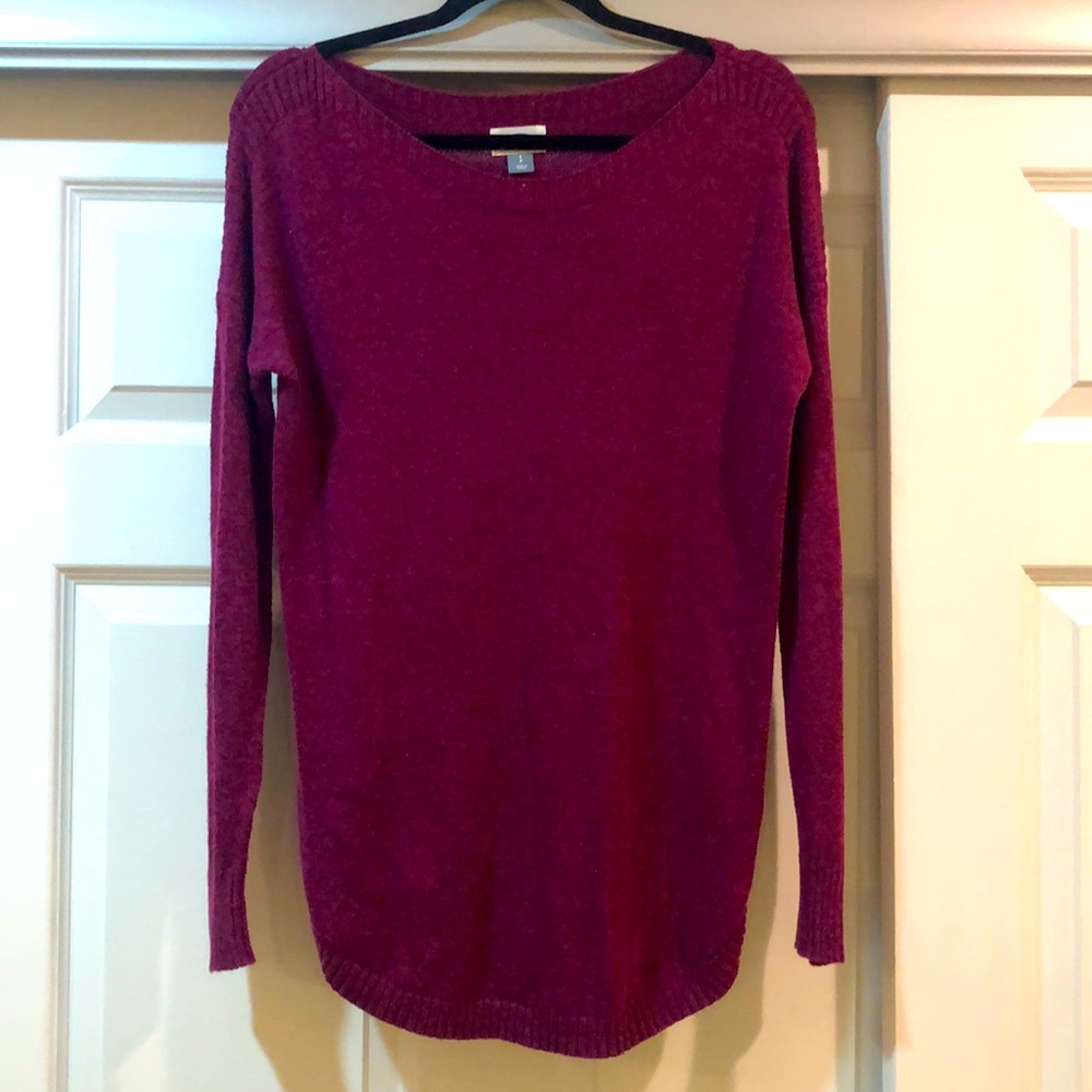 Old Navy, long purple sweater